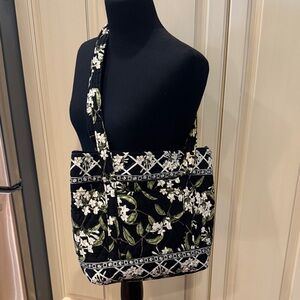 Vera Bradley Black and Green Floral Shoulder Bag